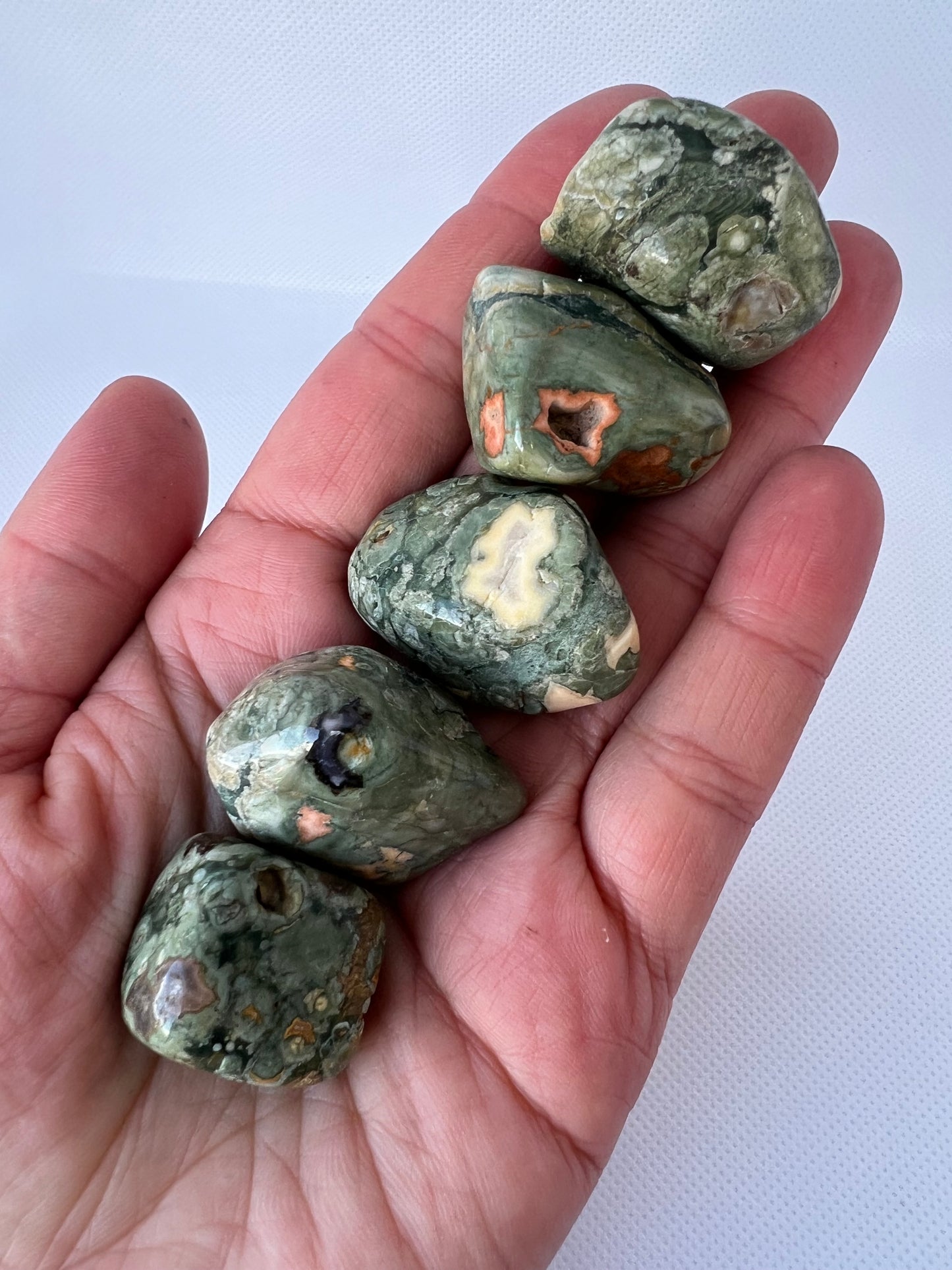 Rainforest Rhyolite Tumbled Stone