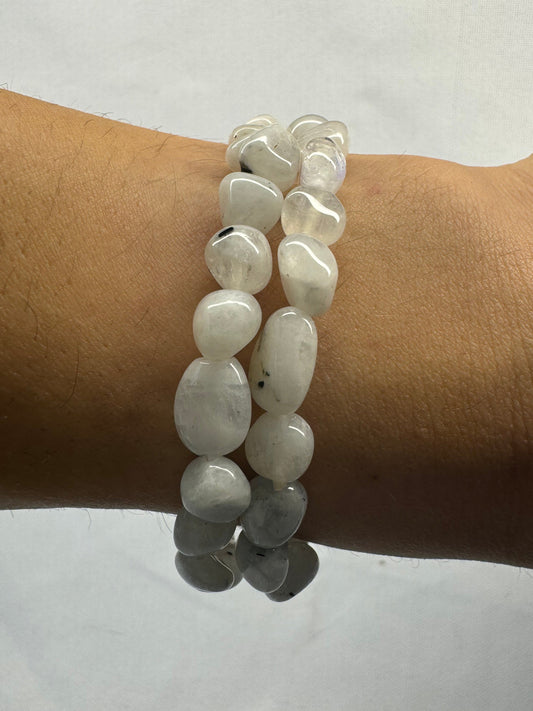 Rainbow Moonstone Pebble Bracelet