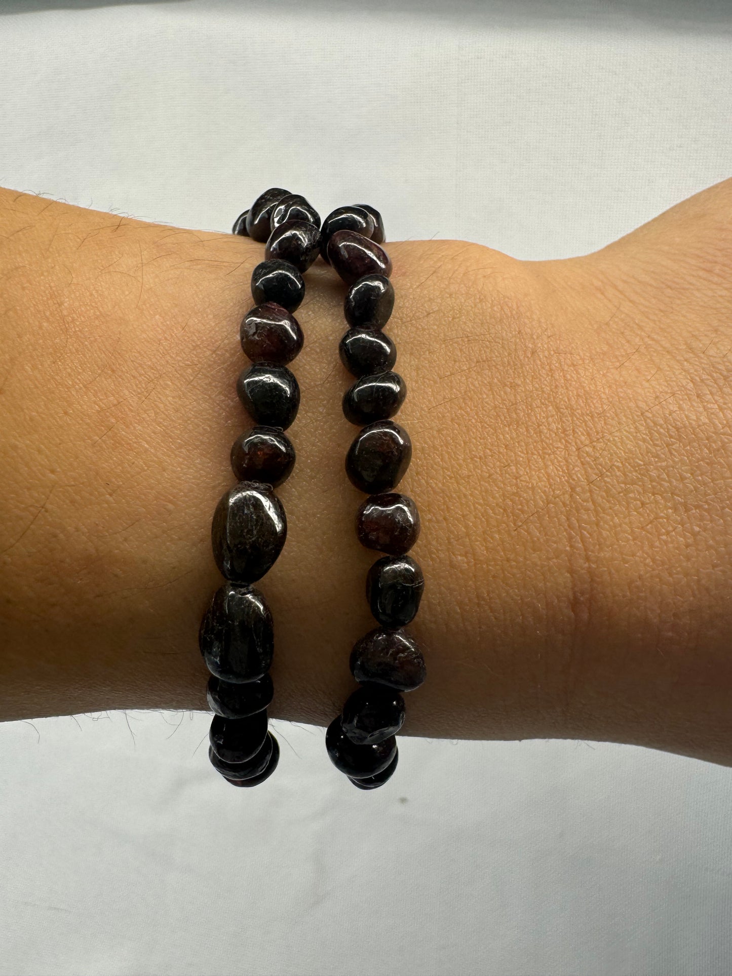 Garnet Pebble Bracelet