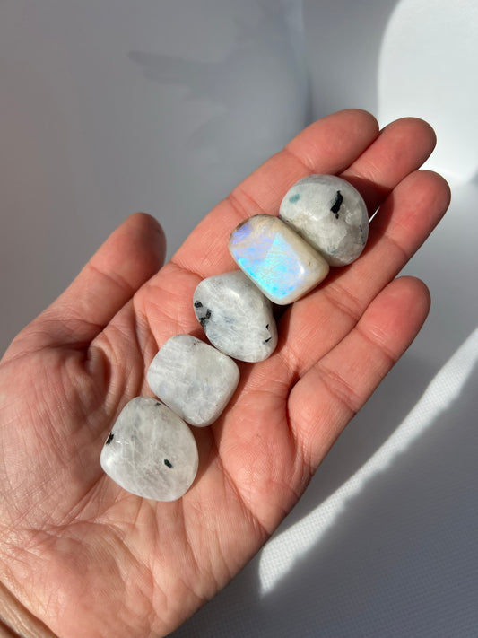 Rainbow Moonstone Tumbled Stone