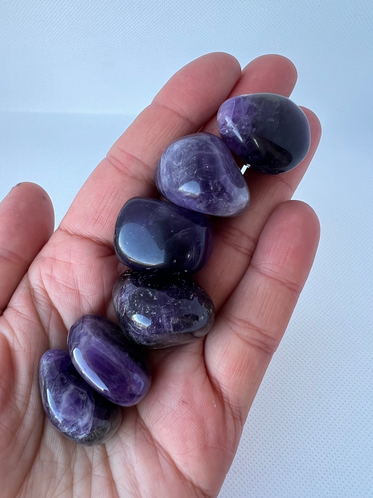 Chevron Amethyst Tumbled Stone